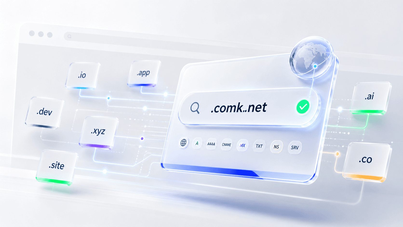 Floating domain search interface for free COMK domain registration